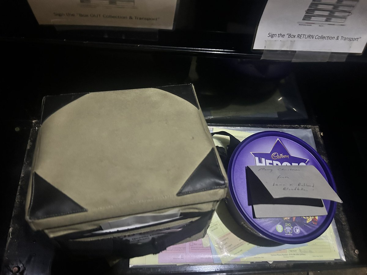 Lovely surprise at <a href="/Helimed54/">Helimed54</a> <a href="/WNDLRAirAmb/">WNDLRAirAmb</a> from the Leicestershire and Rutland Blood Bikers @LRBloodBikes - so grateful for everything they do every day! 🩸🩸🩸