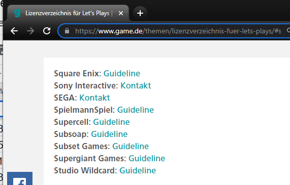 SpielmannSpiel's tweet photo. Did you know:
We are a very real #indiegame studio, with a #videopolicy and all for #streamer and #YouTuber listed on @game_verband (https://t.co/SV8Y4sltoM ) directly bellow @SEGA @Sony and @SquareEnix
our video policy: https://t.co/LC8EXWwneh
#tldr: make videos and stream π https://t.co/mAPXhdJlD3
