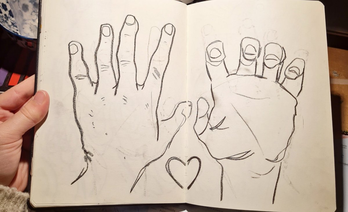 hands from my charcoal sketchbook 