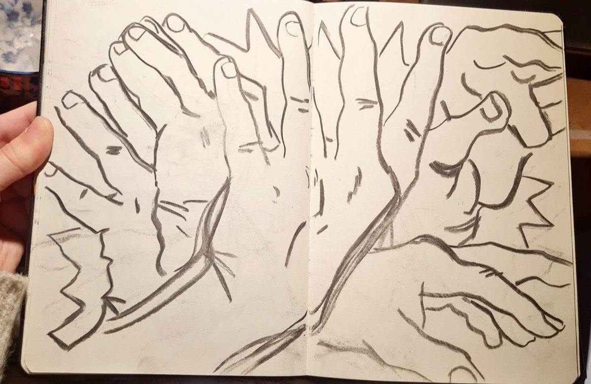 hands from my charcoal sketchbook 