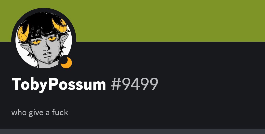 TobPossum's tweet photo. Hey I have other places you can find me if this fucking trashheap burns https://t.co/qG2WY4t1dM