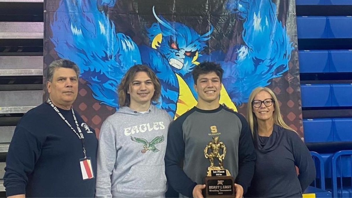 Congratulations to senior Max Agresti for winning the Beast of the East Championship at 215 lbs. #salesianumathletics