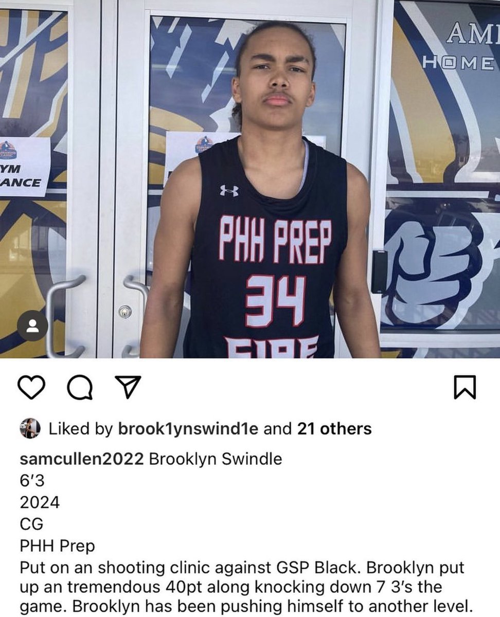 PHH PREP HS (@phhprep) on Twitter photo 6’3 2024 G <a href="/brook1ynswind1e/">Brooklyn Swindle</a> Put on a Shooting Show vs a Really Good <a href="/GSP_Bball/">GoldenStatePrepBball</a> Black Post Grad Team
40 Points / 7 3’s
The Jr Flame Thrower Will Be a Big Part of The PHH Prep Future and Will Have an Opportunity to Showcase Himself This Spring and Summer with <a href="/AZSelectBoysBB/">AZ Select UAA</a> 6’3 2024 G <a href="/brook1ynswind1e/">Brooklyn Swindle</a> Put on a Shooting Show vs a Really Good <a href="/GSP_Bball/">GoldenStatePrepBball</a> Black Post Grad Team
40 Points / 7 3’s
The Jr Flame Thrower Will Be a Big Part of The PHH Prep Future and Will Have an Opportunity to Showcase Himself This Spring and Summer with <a href="/AZSelectBoysBB/">AZ Select UAA</a>