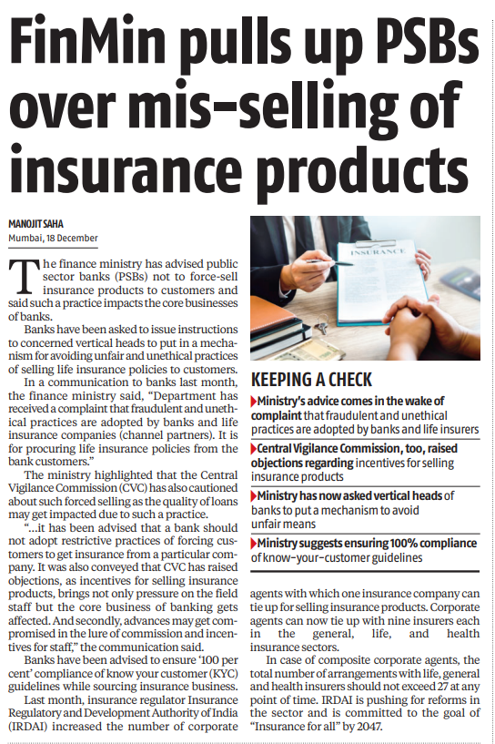 MAPATWARDHAN's tweet photo. FinMin pulls up PSBs over mis-selling of insurance products
#India #PSB #PSU #banks #Public #secto #Insurance #products #cross #Selling #misselling #transparency #Govt #centre #FM #communication #core #busines #markets @monstermanojit https://t.co/JAFyO3Ik8z