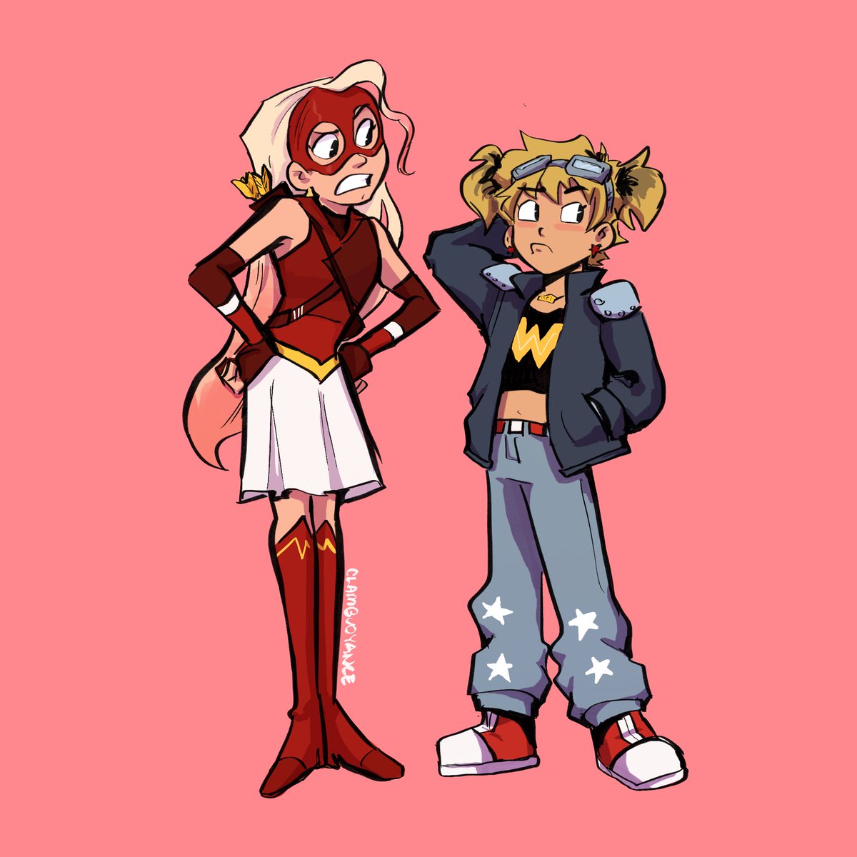 [DC] cartoony Arrowette and wondergirl 

#cissiecassie #cassiesandsmark #cassandrasandsmark #wondergirl #arrowette