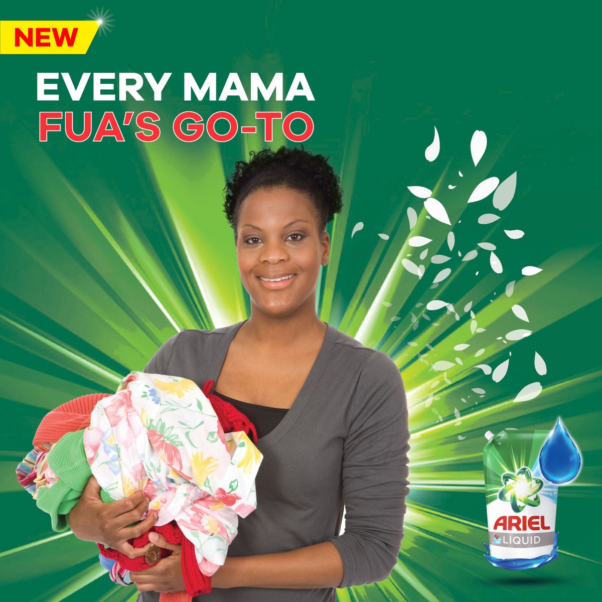 Even our beloved mama fuas deserve some ease with their work; especially with the festive season approaching. One wash and a #BrilliantClean is as easy as it gets on laundry day with #ArielLiquid by their side! 

#NoResidue