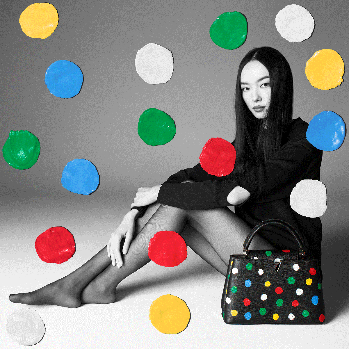 #FeiFeiSun for #LVxYayoiKusama. Stay tuned for the #LouisVuitton and #YayoiKusama global campaign reveal and countdown to the collection, unveiled in January 2023 at on.louisvuitton.com/60193Gcyl