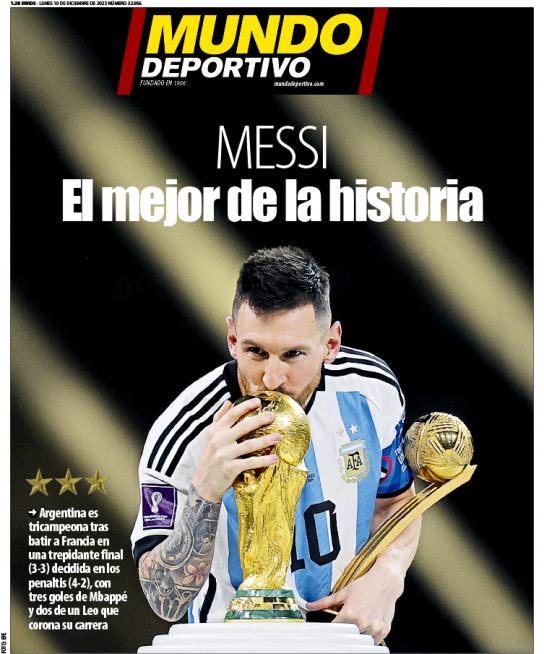 'Maradoha', gran titular del Corriere dello Sport de Italia. Messi acapara las portadas en Europa.