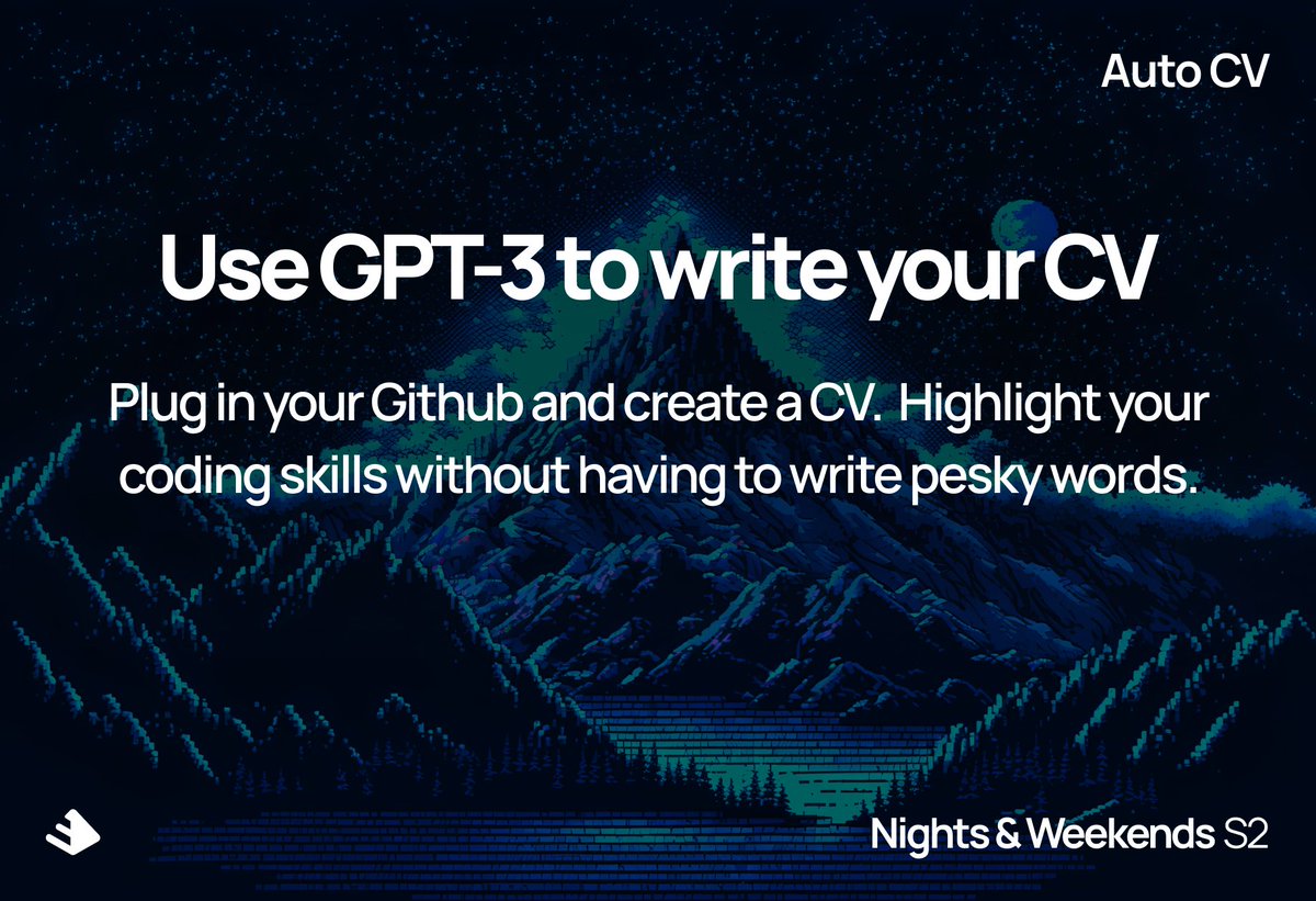 Here's my idea for Nights &amp; Weekends S2.

Thoughts? Would love any feedback ✨!

cc: <a href="/_buildspace/">buildspace</a>