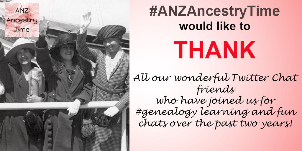 ANZAncestryTime's tweet photo. A huge THANKYOU TO YOU ALL - Without your continued support and willingness to share what you know, #ANZAncestryTime would not have been the success it has been. https://t.co/397ZxNfDvd