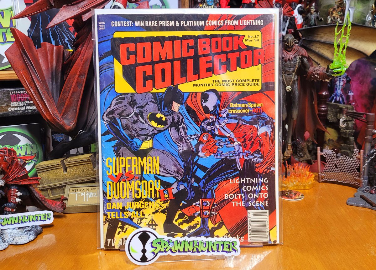 pogoman's tweet photo. The OG #Batman #Spawn Crossover had an insane amount of hype that only a newly reunion could match. Here we have a rare piece of art featuring both of these characters on the cover of Comic Book Collector Magazine! Enjoy! #spawnbatmancrossover #imagecomics #comics #spawnmovie https://t.co/HhqKJaR1P5