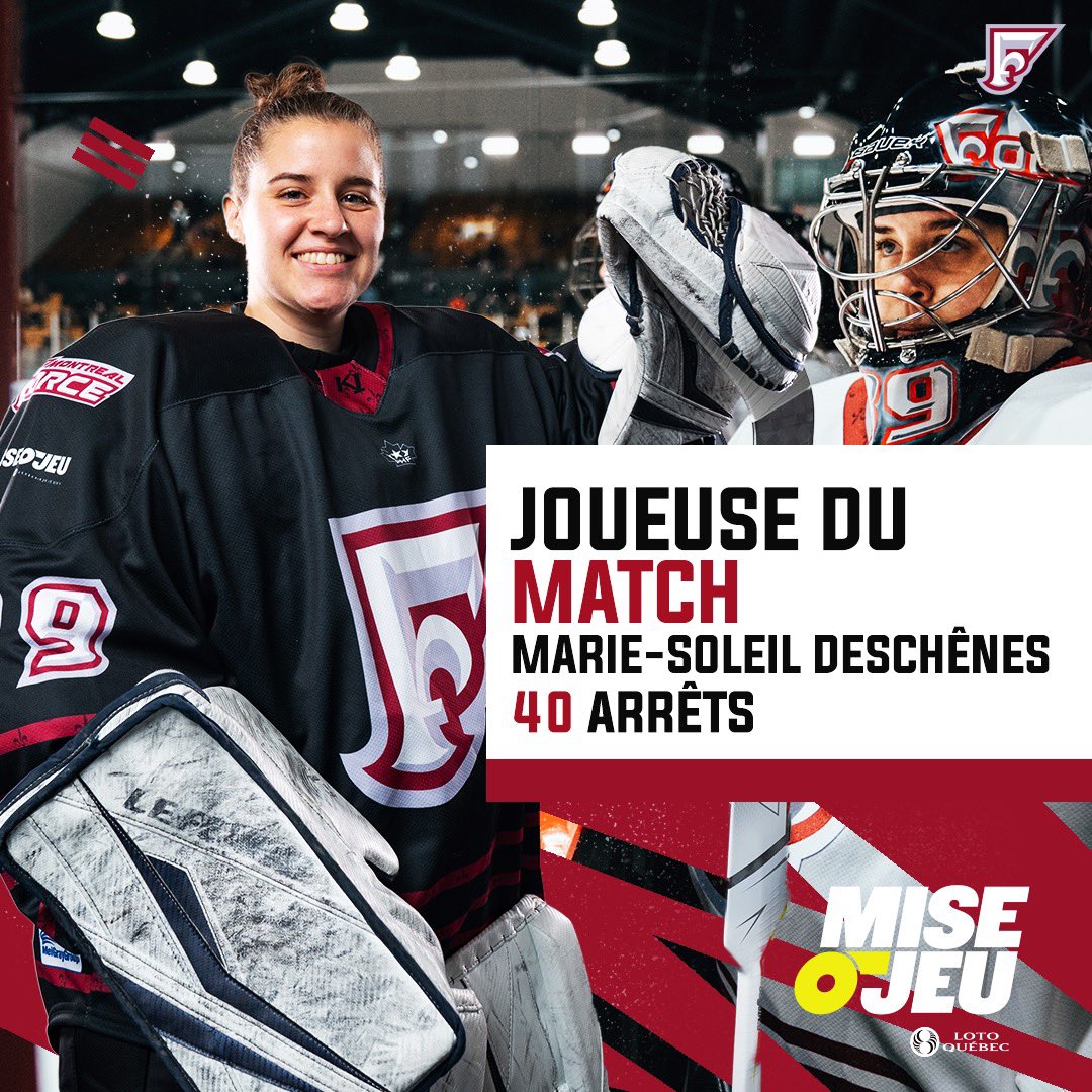 LaForceMontreal's tweet photo. Notre joueuse Mise Au Jeu du match: Marie-Soleil Deschênes. https://t.co/LSeGSfTHQM