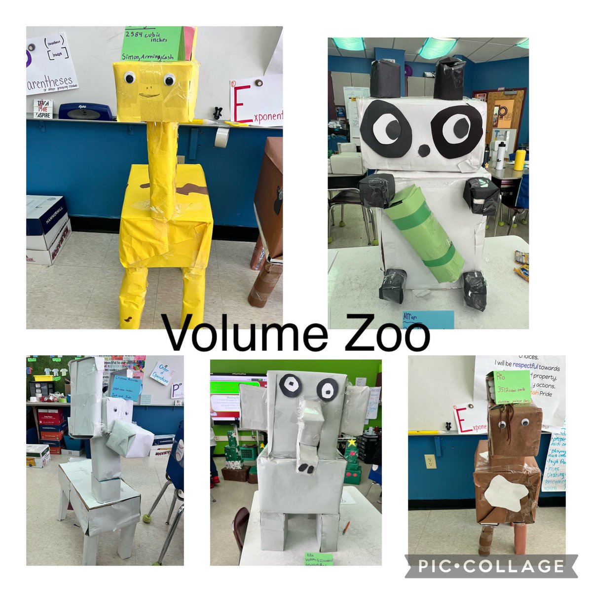 kimliedka's tweet photo. We wrapped up our Volume unit with a little project. Each class was given different challenges, and everyone did an AMAZING job!!! They had to plan, design, and build while working and collaborating with their teammates. #math #volumezoo #stem #ESM @DonnaDeSiato @ESMSchoolDist https://t.co/J6jhvjOwXx