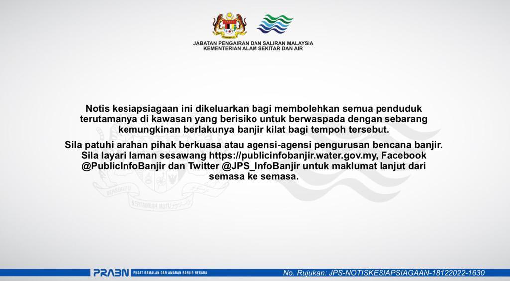 LPP_Kedah's tweet photo. INFO : KESIAPSIAGAAN BANJIR

#LPPMalaysia
#MAFS 
#LPP4farmers
#PerkasaPeladang
#KeluargaPeladang
#sekuritimakananuntukmasadepan
#DemiPertiwi
#NadiRakyat
#LPP50Tahun https://t.co/sFBsFuZSgZ