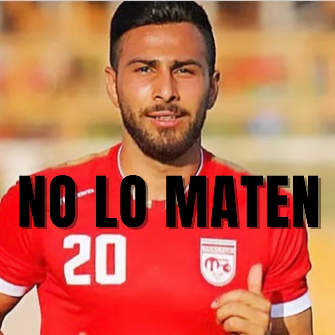 matebe's tweet photo. Unámonos a la campaña para que Amir Nasr-Azadani, futbolista condenado a muerte por participar en las protestas por la represión del régimen contra las mujeres iraníes, y que permanece encarcelado no sea ejecutado. #AmirNasrAzadan https://t.co/ZXB3RN6RvL