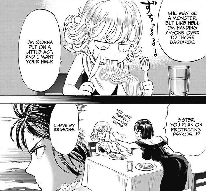Tatsumaki uses her powers so much she doesn’t bother to use a knife and fork to eat 😭 https://t.co/j