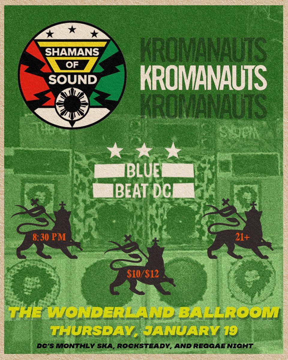 1st SHOW OF 2023!! <a href="/kromanauts/">Kromanauts</a> &amp; <a href="/ShamansOfSound/">ShamansOfSound</a> at <a href="/TheWonderlandDC/">Wonderland Ballroom</a> Thurs 1/19. Until then, Happy Skalidays! #reggae #DC <a href="/DCreggae/">DC Reggae</a> fb.me/e/5lOlMSjuk?mi…