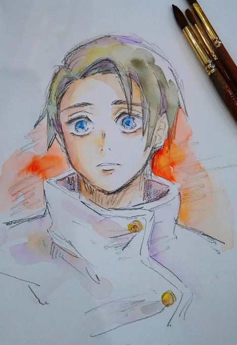 再掲ゆうた漫画絵のデジタル全然ダメだけど、水彩はちょっとは塗れる 