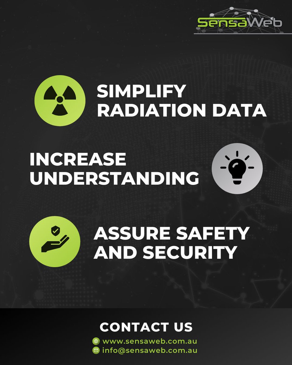sensa_web's tweet image. SensaWeb Radiation Monitoring Solution ☢️ 
Service Inclusions:
• Text &amp;amp; Email Notifications
• Customised Dashboard
• Automated Reporting
• Yearly Calibration
• GPS Tracking
• Sensors
Send us a DM for more details! 📩
#SensaWeb #Radiation #RadiationExposure #RadiationMonitor