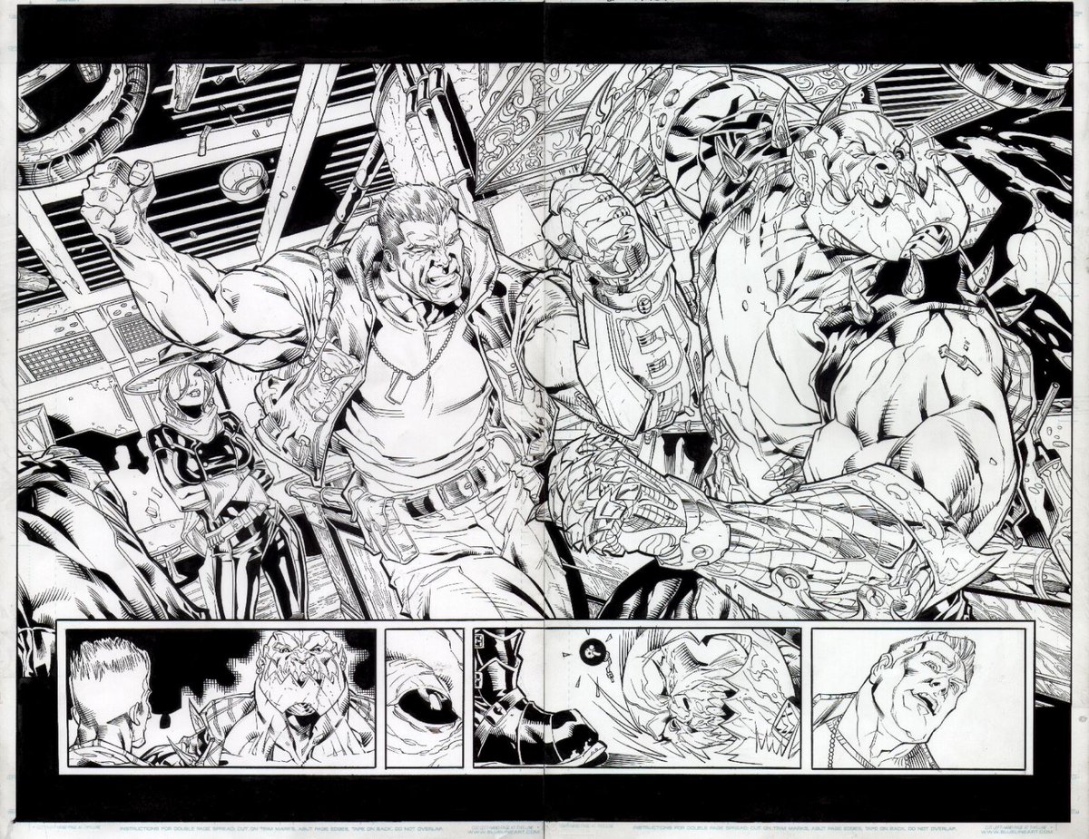 kevhulk73's tweet photo. A double pager from #contract  and oldies from some of mirst #dcwork on #allstar 80 page giant and a #gijoe i did. #comics #boobs #originalart https://t.co/pnkZDt8Pkf