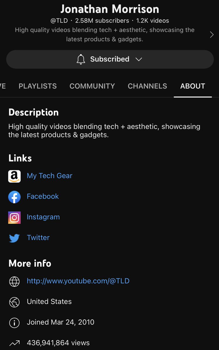 @TrollNation_yt @tldtoday There’s a whole section dedicated to putting external links on a YT channel my guy