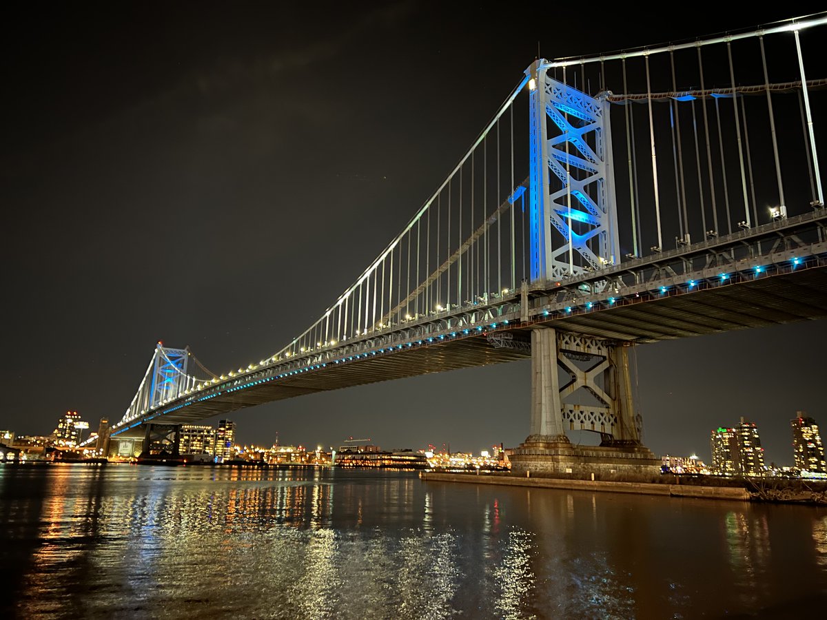 The #BenFranklinBridge will shine blue & white this week for #Hanukkah.
 
#HappyHanukkah #FestivalOfLights