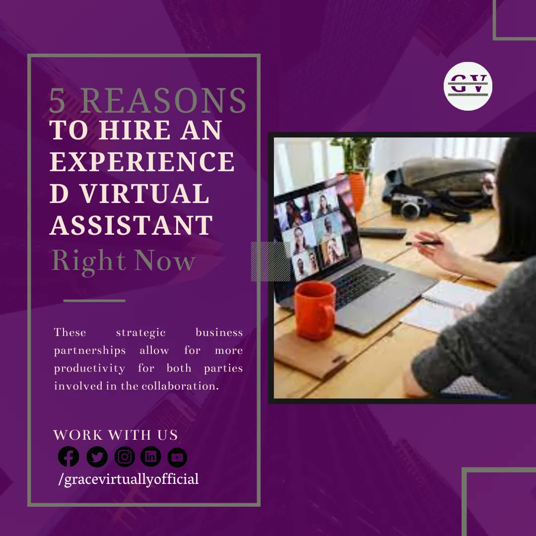 gracevirtually0's tweet image. Today, businesses form strong partnerships with their VA&apos;s because this allows them to focus on core functions and maximise resources. 🤝

#gracevirtuallyofficial #GVassists #GVtheresultorientedvirtualassistant