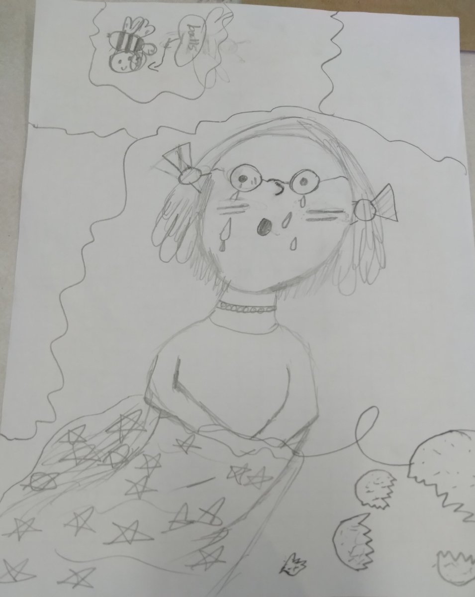 AnneLeBlanc2's tweet photo. Lastly, Ss in @WiggyKris class @RockyElementary watched 2 videos about bees playing and responded with #sketchnoting. One video had bees playing with beads and in the other, they played soccer. Links in a reply @carrie_baughcum #retirednotretired #stillteaching @HRCE_NS https://t.co/tlgODucfDV
