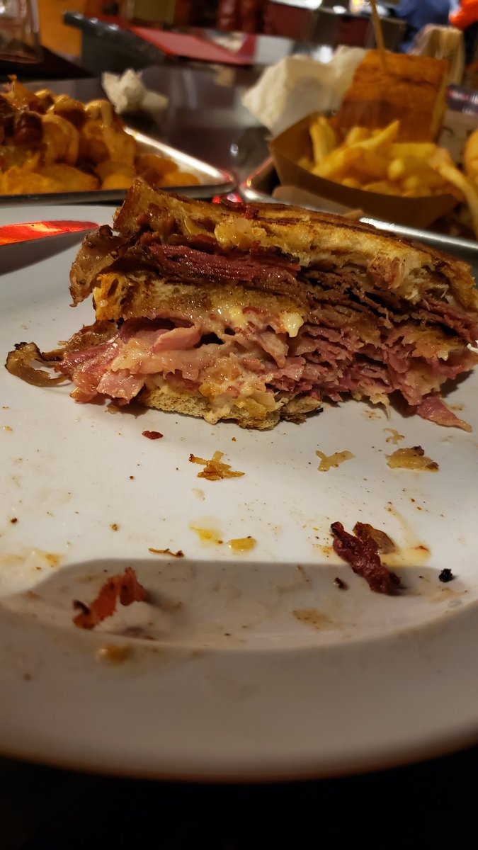 JasonKnadler's tweet photo. The most amazing Reuben sandwich I've ever had - pastrami and corned beef - for good measure #ruthsbutchery https://t.co/fJRahOH9rq