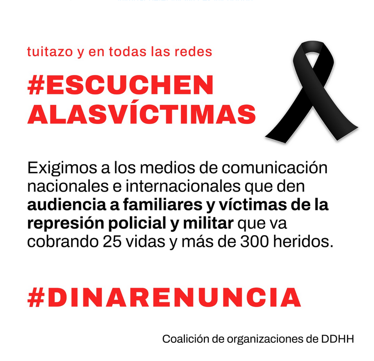 pavese's tweet photo. Más de 25 peruanos muertos durante estos 10 días de violencia y los grandes medios de comunicación NO permiten que se escuchen a los heridos y a los familiares de los muertos. 
#EscuchenAlasVíctimas 
#QueSeVayanTodos https://t.co/BacZPv4w2I