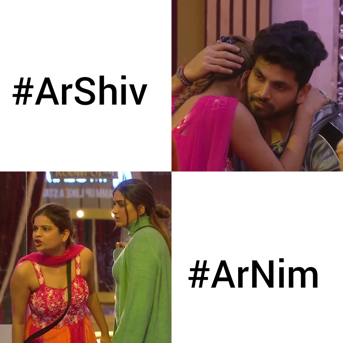 RJwaniya's tweet photo. From #NimDu to #ShiBdu &amp; #ArShiv to #ArNim 
These two ships
@NimritAhluwalia @archanagautamm @ShivThakare9 

#Biggboss #BB16 #BiggBoss16 #ShivThakre #NimritKaurAhluwalia #ArchnaGautam #ShivRit #🫶🏻 https://t.co/jil1Ms2siC