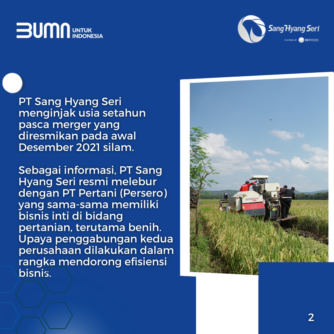 BUMN_SBU_Maju's tweet photo. Sobat BUMN, yuk simak pencapaian positif PT Sang Hyang Seri setelah 1 tahun menjadi member dari ID FOOD. #SHS1TahunPascaMerger #PTSHS https://t.co/bA9fdl2S7e