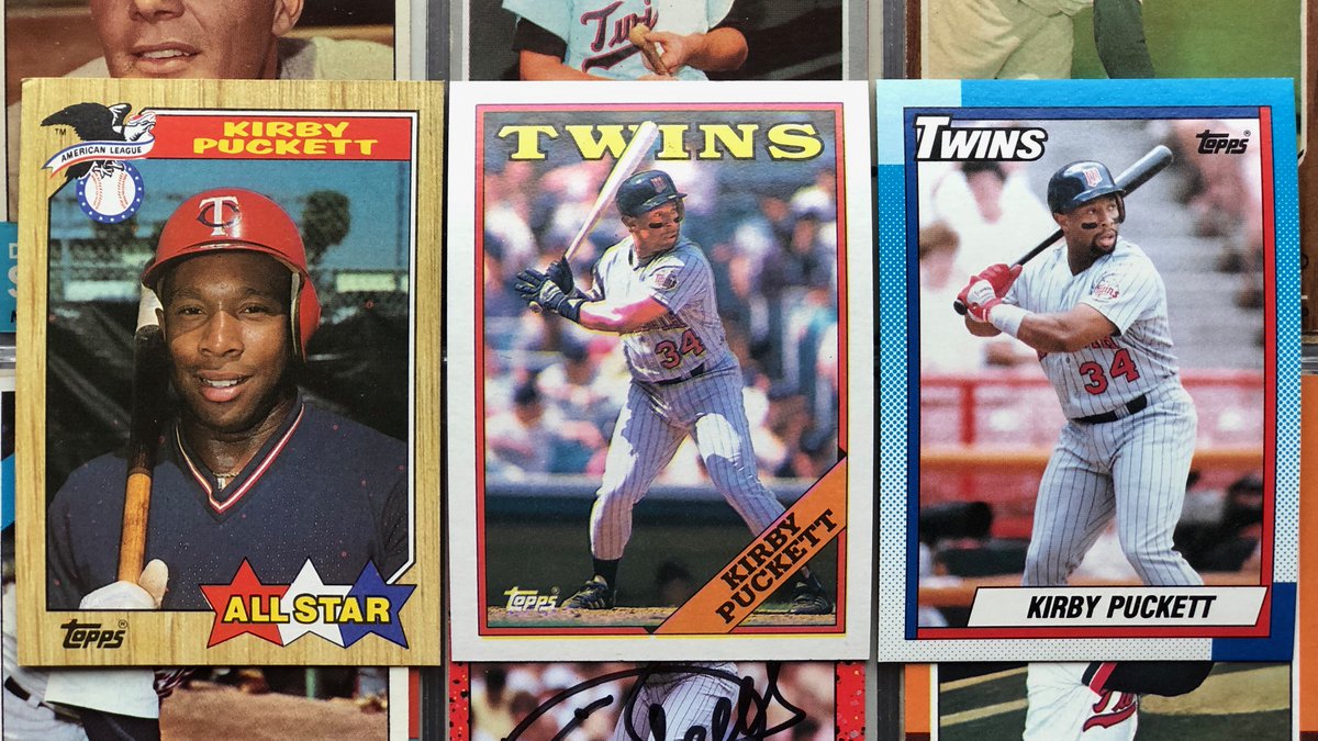 Retweet for a chance to win these 1987, 1988, and 1990 <a href="/Topps/">Topps</a> Kirby Puckett cards.