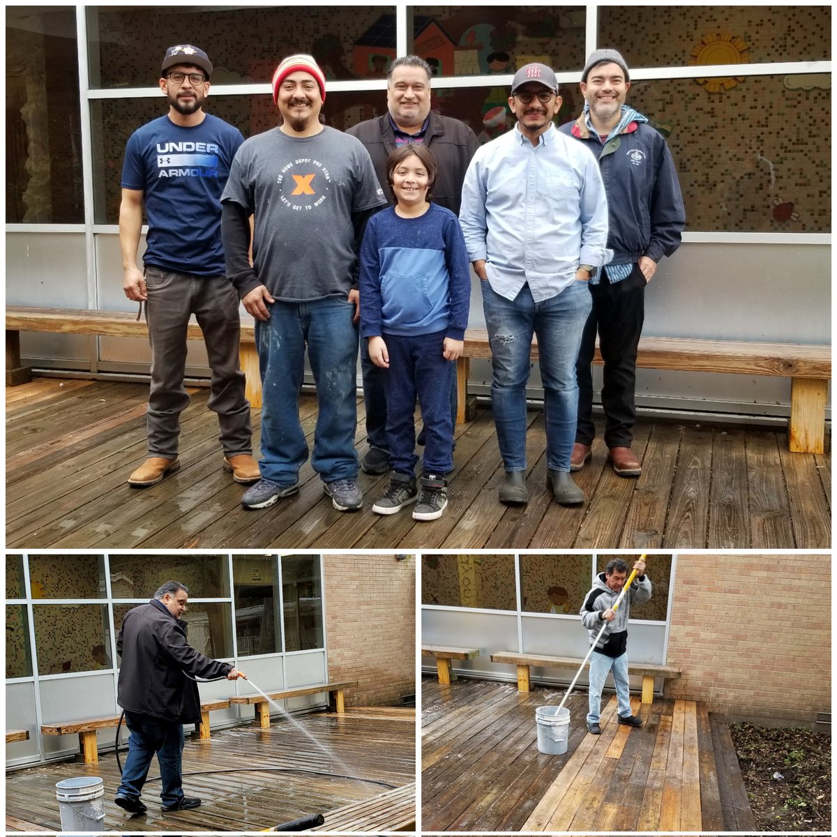 cornelius_pto's tweet photo. Dads of Cornelius DOCs were busy working Saturday, restoring the wooden patio, trimming trees by the back pickup line, cleaning up outdoor classroom areas and our garden.💪💙 Thank you to the men that support PTO's newest DOCs committee and @CorneliusElem 🐾 @HISDFACE https://t.co/ObCxK1NhwD