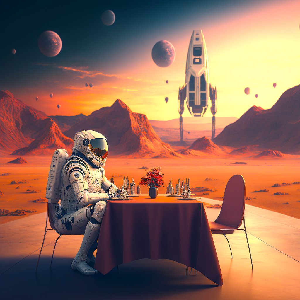 cventura's tweet photo. Breakfast on Mars
#midjourney #midjourneyai #aiart #generativeart #Mars #spacex https://t.co/A8c3qAKCFz