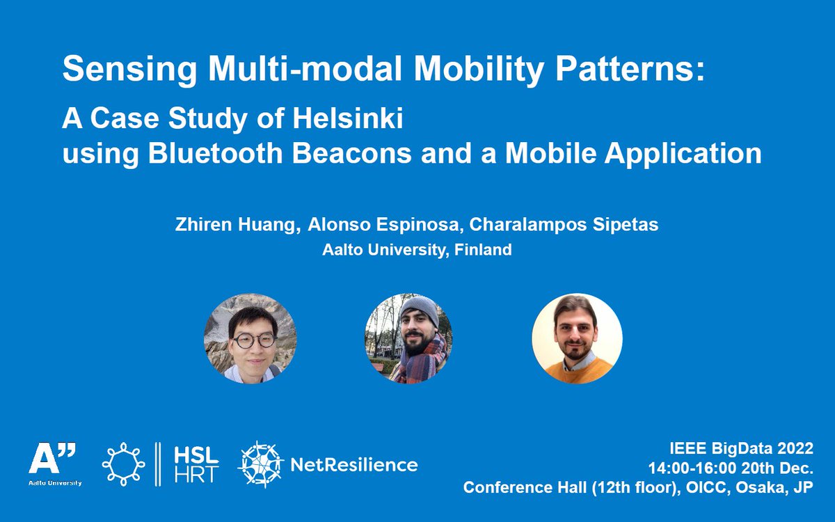 huang_zhiren's tweet image. I&apos;ll be talking about our work - sensing #MultimodalMobility patterns based on #Helsinki Public Transport System, tomorrow in the I&amp;amp;G S15 session Big Data Applications (@ Conference Hall, 14:00 20th, 12th Floor ). #IEEEBigData2022 #HSL arxiv.org/pdf/2209.13537