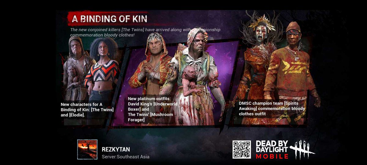 tan_rezky's tweet photo. The hit title Dead by Daylight Mobile has finally launched! Free gold outfit gacha now available! Download NOW! https://t.co/mHqrgdD1va