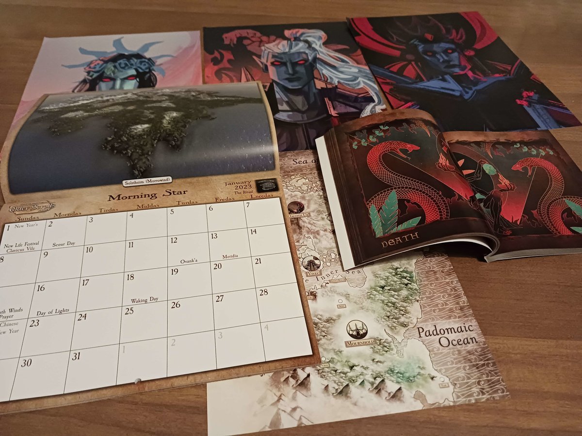 UESP_net's tweet photo. Flash Giveaway! That's right, we're doing another one! If you would like a chance to receive a free physical copy of our calendar, these prints, and Morrowind Fan Book, simply retweet this message. Winner will be chosen at midnight ET. https://t.co/LRRRlgp72p