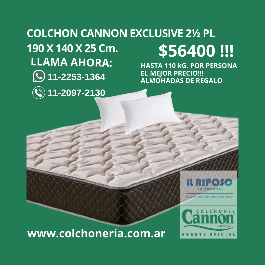 Colchón Cannon Princess Espuma 80 x 190 x 23