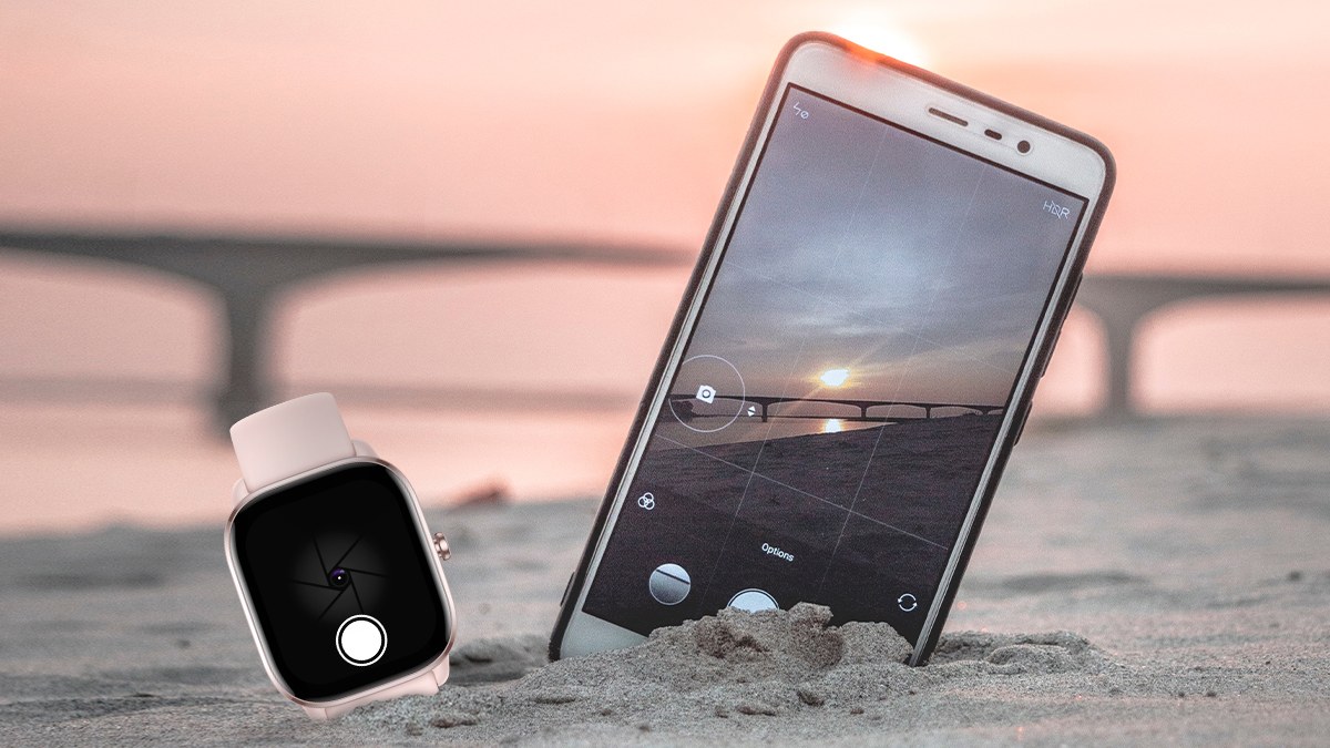 AmazfitGlobal's tweet photo. Never miss a magical moment again 🌅 The #Amazfit #GTS4Mini #smartwatch seamlessly connects to your phone camera, to make capturing your next masterpiece easy 📷 #CameraRemote https://t.co/2Q9OPFWj06