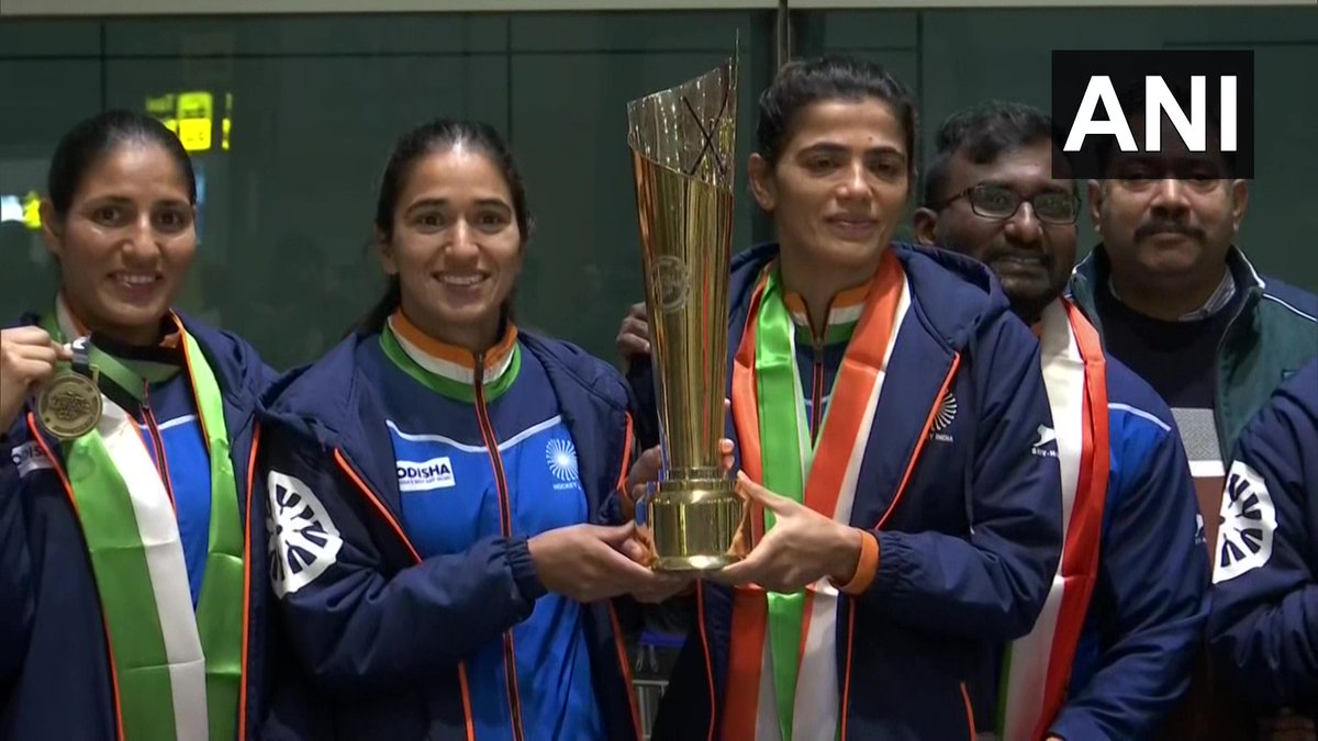 Delhi | Indian Women's Hockey team returned to India triumphant earlier this morning after winning the #FIHNationsCup. With the win, the team has also qualified for the FIH Pro League for 2023-2024.