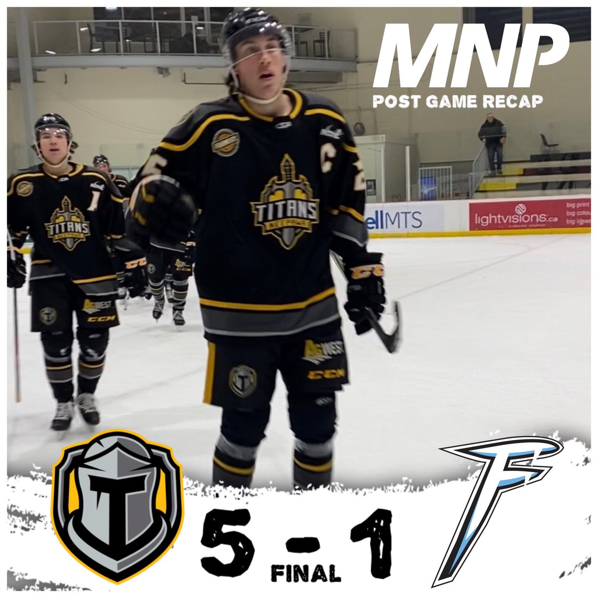 MJHLTitans's tweet photo. Here is your @MNP_LLP post game recap from the @hockeyforallctr 

Titans win 5-1. 

#LetGoTitans🛡️🗡️ https://t.co/srhtTkOqI5