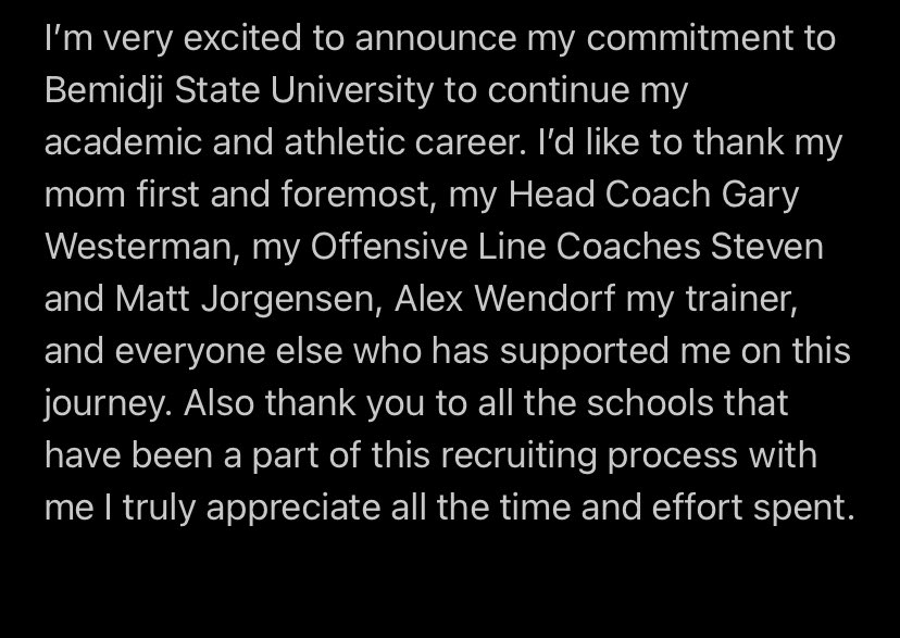 Dante Draghicchio (@ddraghicchio) on Twitter photo After an awesome visit, I would like to announce my commitment to <a href="/BSUBeaversFB/">Bemidji State Football</a>! <a href="/SynergySPGB/">Synergy Sports</a> <a href="/GaryWesterman1/">Gary Westerman</a> <a href="/CoachJorgyBP/">Matthew Jorgensen</a> <a href="/cdraghicchio/">Cindy Draghicchio</a> <a href="/CoachJorgy/">Steven Jorgensen</a> <a href="/CoachNickNissen/">Nick Nissen</a> <a href="/CoachBolte/">Brent Bolte</a> <a href="/KH_Pike/">Karson Pike</a> #GrindTheAxe After an awesome visit, I would like to announce my commitment to <a href="/BSUBeaversFB/">Bemidji State Football</a>! <a href="/SynergySPGB/">Synergy Sports</a> <a href="/GaryWesterman1/">Gary Westerman</a> <a href="/CoachJorgyBP/">Matthew Jorgensen</a> <a href="/cdraghicchio/">Cindy Draghicchio</a> <a href="/CoachJorgy/">Steven Jorgensen</a> <a href="/CoachNickNissen/">Nick Nissen</a> <a href="/CoachBolte/">Brent Bolte</a> <a href="/KH_Pike/">Karson Pike</a> #GrindTheAxe