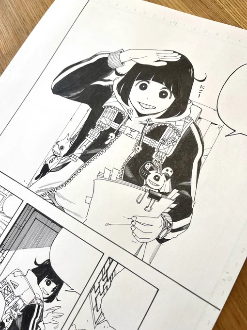 『戦車椅子-TANK CHAIR-』原画。  『クレヨンしんちゃん』の女性キャラ(特に劇場版)がかわいいなーと昔から思っていたので、静の顔はその影響を受けています。  #戦車椅子 #TANKCHAIR
