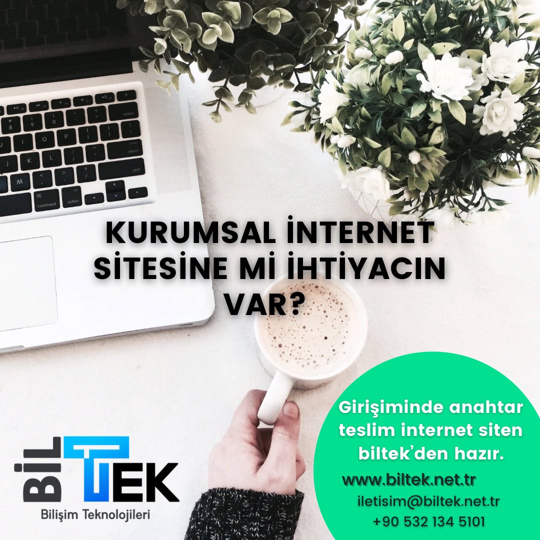 Kurumsal internet sitesine mi ihtiyacın var?
-Anahtar teslim internet siten hazır. #biltekteknoloji #webtasarım #internethizmetleri