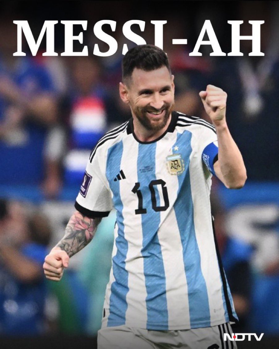 anandmahindra's tweet photo. How could today’s #MondayMotivation not come from the #WorldCupFinal ? But the caption of this poster isn’t the message. A Messiah is seen as someone with extraordinary powers. Messi was an ordinary man who,with dedication &amp; hard work did extraordinary things. Be your own Messiah https://t.co/lWoQGybQnG
