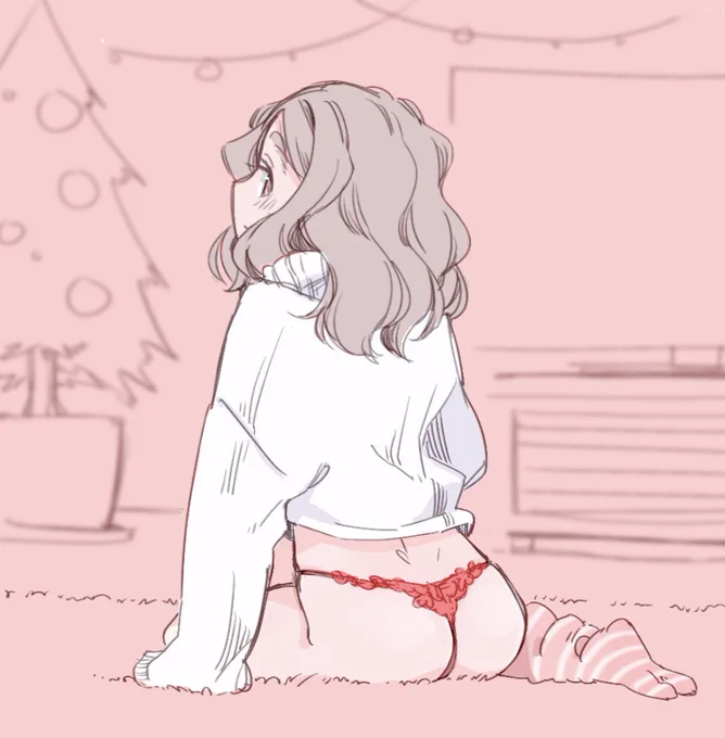 クリスマスに向けて下着もオシャレする大学生ちびっこちゃん(20)☺️ #ちびっこちゃん朝活 #大学生ちびっこちゃんと同棲 