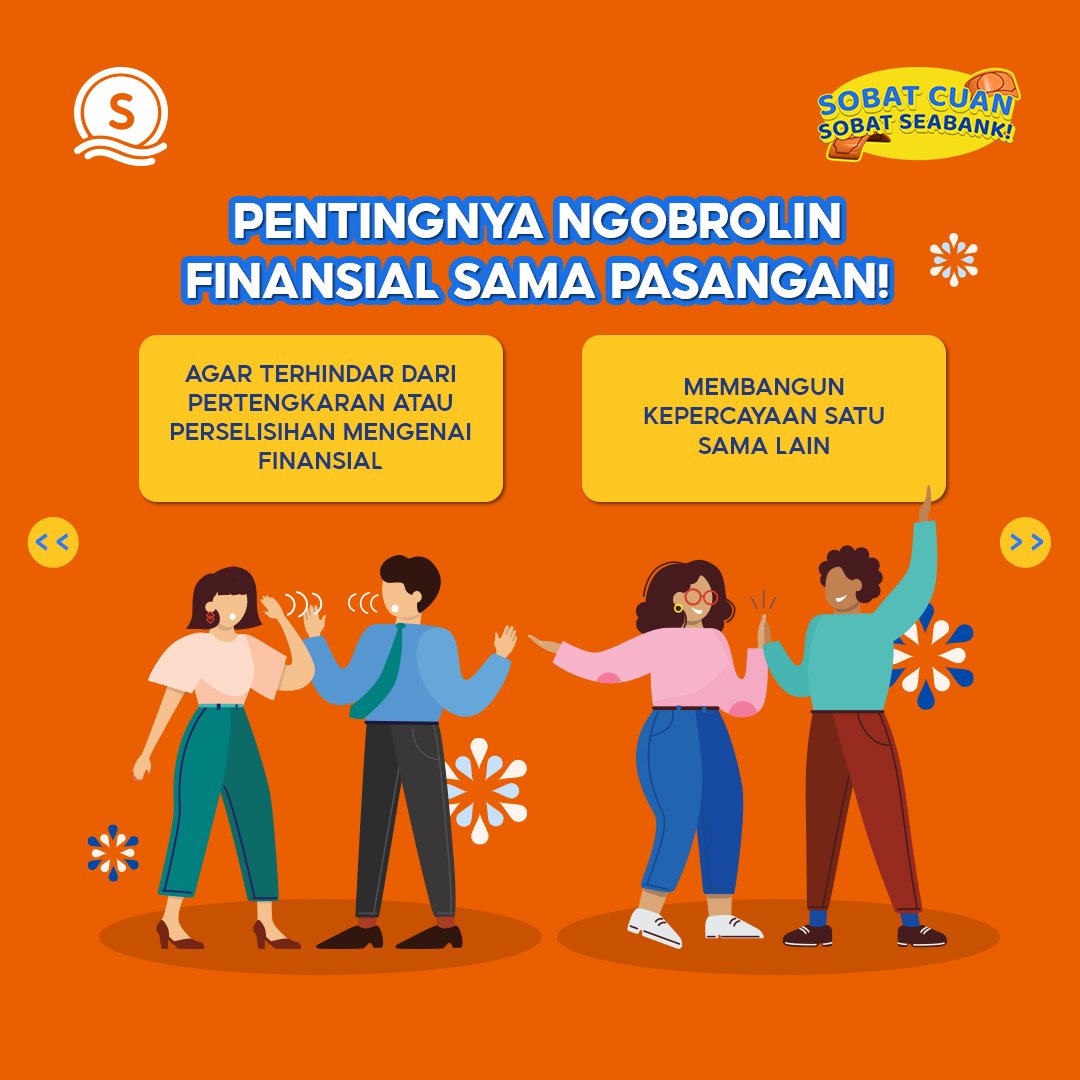 SeaBankID's tweet photo. Ehm ehm, kamu dan ayang kamu udah mulai ngobrolin finansial belum?😏 Coba deh simak baik-baik postingan ini. Jangan lupa juga REPLY "SEMANGAT" dan TAG temen kamu yang harus tau postingan ini #SeaBankID #LebihUntungdiSeaBank https://t.co/cOPAZ6A2Nm