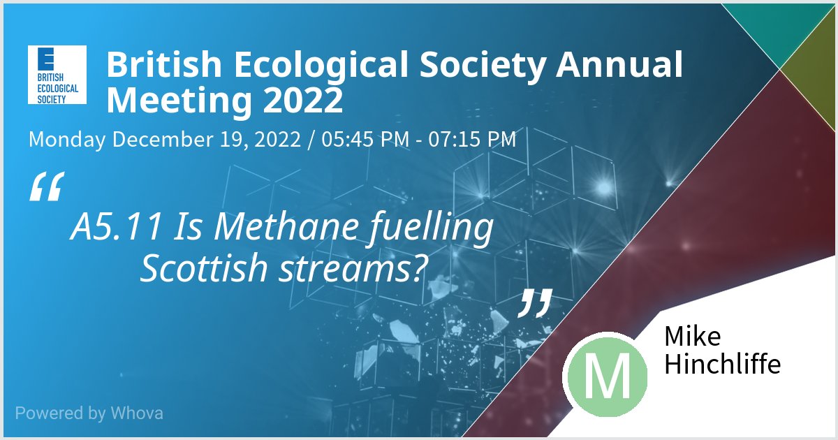 Going to the BES conference? Come say hello, gawk at a poster and chat all things freshwater and methane. #BES2022 #ecology @BES_AquaEco @SUPERDTP1