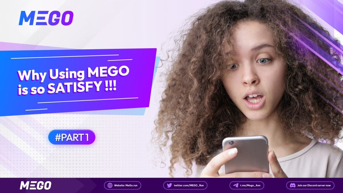 WHY USING MEGO IS SO SATISFYING?👏 

#1: Tired of scrolling your newsfeed on other social media out there? #MEGO is the answer! 🎤

Make the most of your time... Continue to read here: t.me/MEGO_Ann/93

😎 New habits - New life 😎

#SocialFi #FitFi #SocialApp #Blockchain